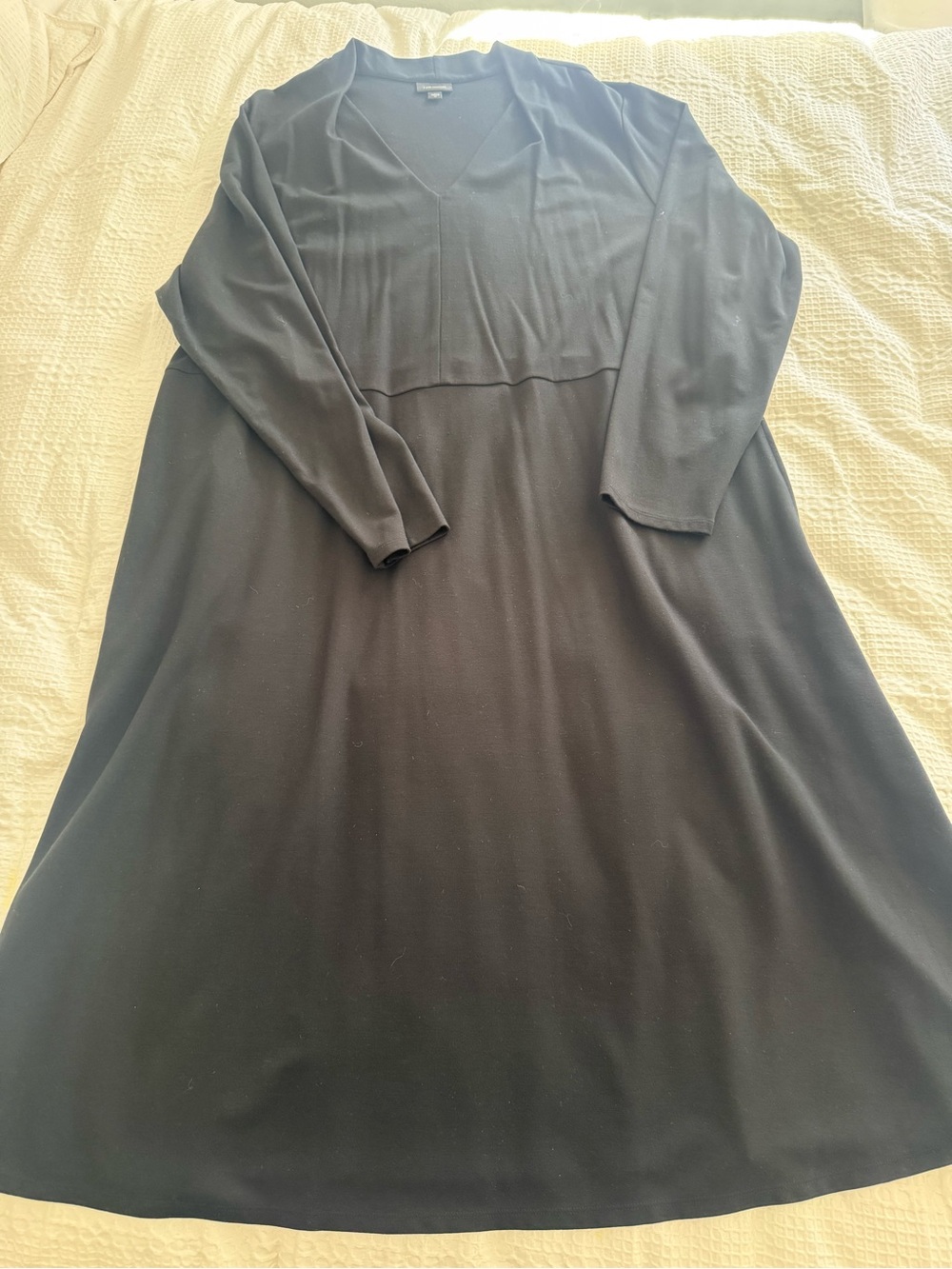 J. Jill Black V-Neck Long Sleeve A-Line Dress